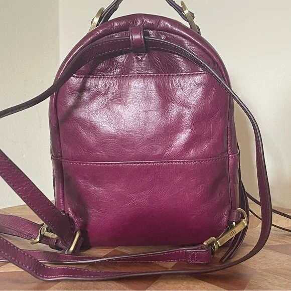 NEW Sexy Purple HOBO Mini Backpack Purse Fuschia Leather And Calf Hair - Picture 2 of 14